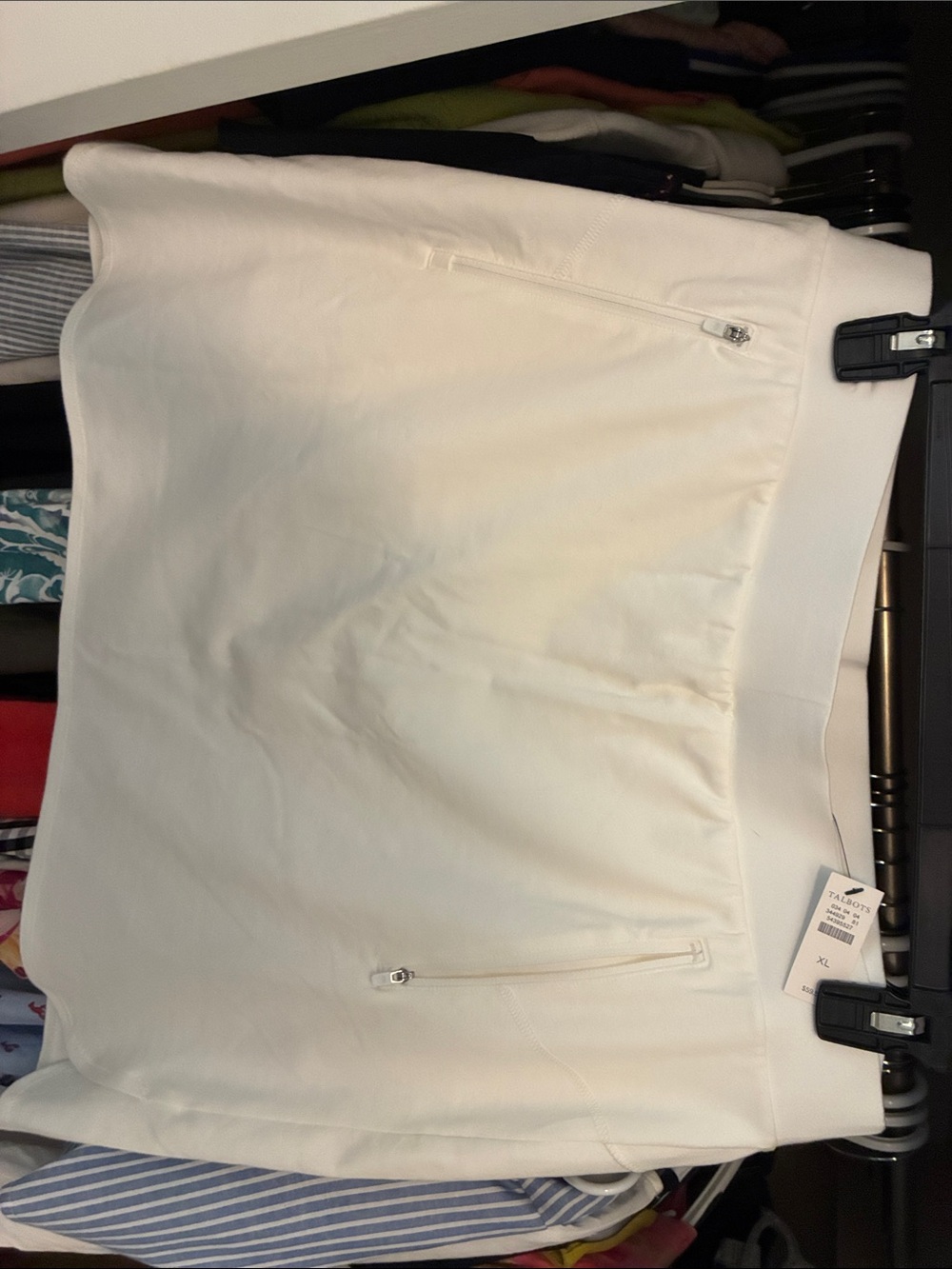 Talbots White Performance Skort with Front Zip